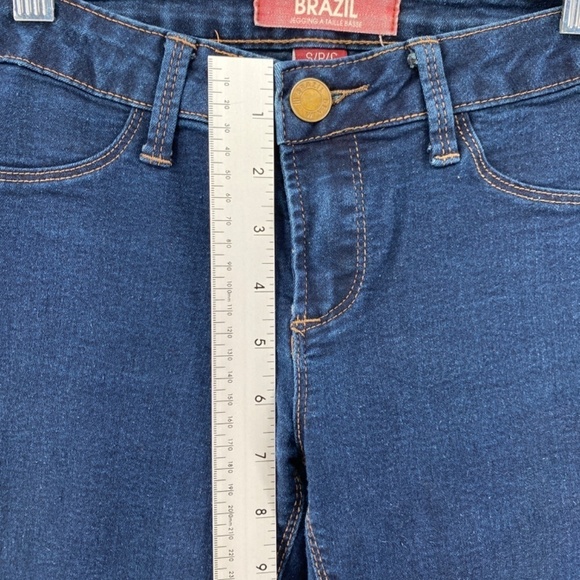 Brazil Jeans Womens Size Small Low Rise Jeggings Blue Denim Stretchy Zip Button - Picture 5 of 12
